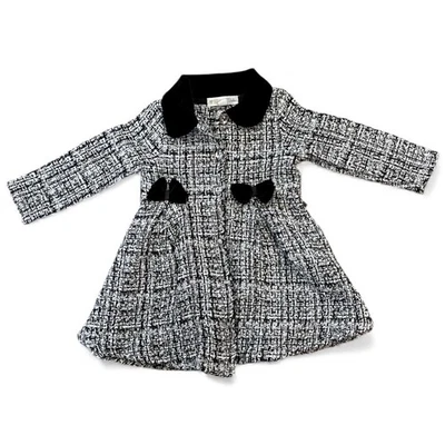 Abrigo Nannette Niños Pequeños 2T Tweed 3 Botones con Cuello Borde de Piel  Foto 1 de 4