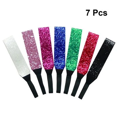 7pcs Bands à cheveux élastiques Bandons brillants Bande- Fashion Sports - Photo 1/4
