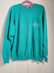 Vintage Hanes Sausalito Yacht Harbor Pullover Sweatshirt Women's Large Green - Picture 1 of 12