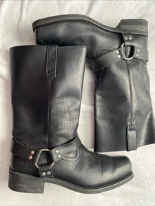 BOTAS NEGRAS DE PUNTA CUADRADA ARNÉS DE EQUIPO GUÍA PARA HOMBRE TALLA 14 - Imagen 1 de 15