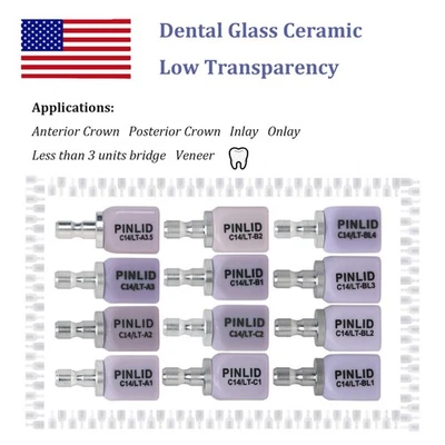 PINLIDE US Dental CAD/CAM CEREC Inlab Blocks Lithium Disilicate Glass Ceramic Blocks