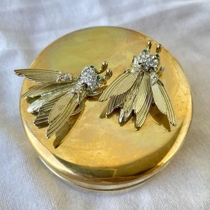 Joanna Buchanan Gold Tone Trinket Jewelry Box Fancy Jeweled Bugs - Picture 1 of 5
