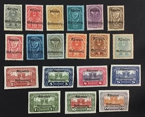 ÖSTERREICH 1920 ss MH Sc#B 11-29 kompletter Satz (W53) - Bild 1 von 2
