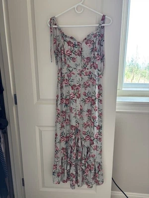 Angie Women's Rayon Floral Front Split Ruffled  Maxi Dress Size Medium - Image 1 of 4