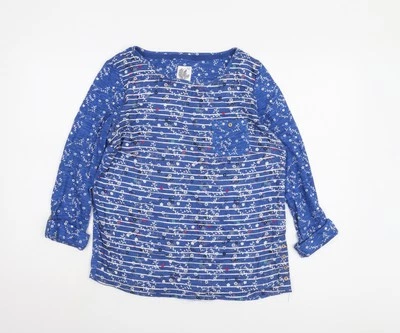 Mantaray Women's Blue Floral Blouse Size 12, 3/4 Sleeve - Image 1 of 4