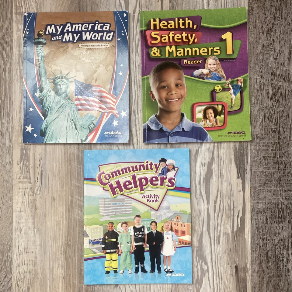 Abeka Community Helpers, Health, Safety & Manners & My America Readers Grade 1 Foto 1 de 4