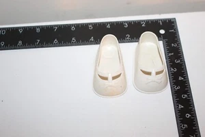 Vintage 1960s Size 7 S.P.I. Doll Shoes - Pair, White, Vinyl- Brooklyn NY, USA - Picture 1 of 14