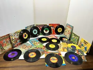 Lot 13 Vintage 50er Jahre Kinder Vinyl 45 Schallplatten & Jacken verschiedene " - Bild 1 von 12