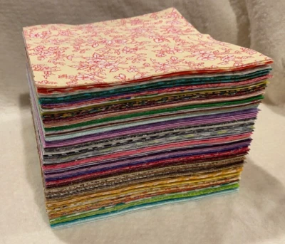 FREE SHIPPING! Lot of 50  5" X 5" SQUARES *Precut* 100% Cotton  NO DUPLICATES! - Image 1 of 4