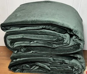 Pottery Barn Velvet Twill Blackout Curtains Set Of 2 50x108 Hunter Green New - Picture 1 of 4