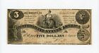 1861 T-36 $5 The Confederate States of America Note - Civil War Era