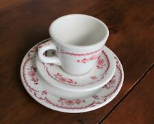 Shenango China Restaurant Ware, 3 Piece Setting Bread Plate, Cup & Saucer, Red