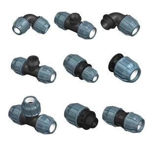 PE Klemmfittings Fittings PE Rohr Muffe Verschraubung Klemmverbinder Bewässerung - Bild 1 von 18