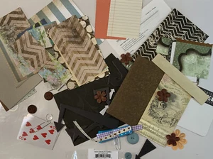Scrapbooking Supplies Bo Bunny PENNY EPHEMERA Kit Embellishments Stickers Used - Picture 1 of 8