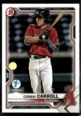 2021 Bowman Paper Corbin Carroll 1st Ed. Arizona Diamondbacks #BFE-142 - Image 1 of 2