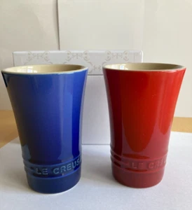 Le Creuset Tumbler Pair Slim Tumbler 170 ml Cobalt Blue Cherry Red H: 4.4inch - Picture 1 of 4