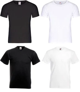 5-10 T-Shirts V-Ausschnitt / Rundhals Fruit of the Loom schwarz oder weiß - Bild 1 von 1