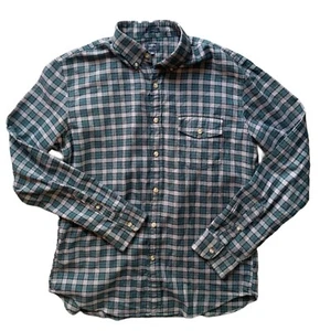J.Crew Brushed Twill Shirt Men’s Large Gray Plaid Slim Fit Long Sleeve Button Up - Picture 1 of 5
