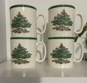 Set of 4 Spode"Christmas Tree" Mugs - Made in England - New but Missing Box - Picture 1 of 7