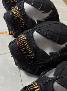 1:1 Venon Spiderman Cosplay Mask Prop Full 3D Texture Ver Black Chin Movable New - Picture 1 of 7