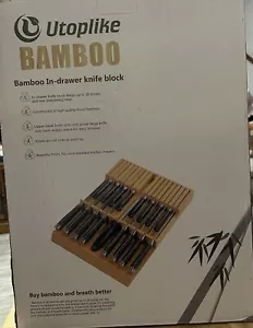 Utoplike In-drawer Knife Block Bamboo Kitchen Knife Drawer Organizer - Picture 1 of 2