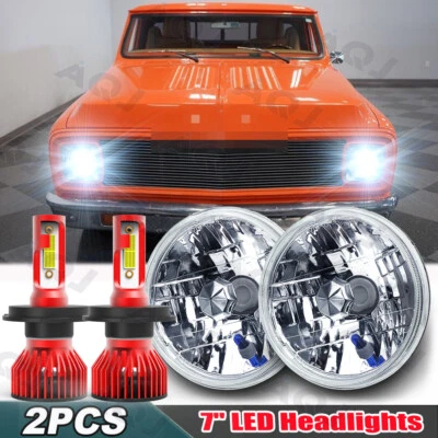 Faros LED redondos blancos de 7 pulgadas haz alto bajo para camioneta GMC C15 C25 C35+++ Foto 1 de 4