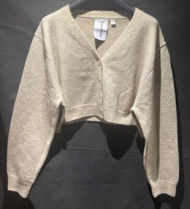 Collusion flauschige kurze Strickjacke / Cardigan beige Gr. 44 / UK 16   Neu - Bild 1 von 5