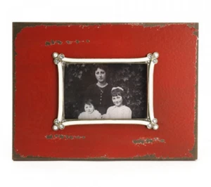 Rustic Wooden Photo Frame - Antique Red - Picture 1 of 3