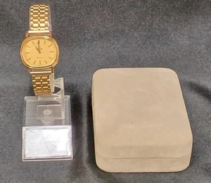 OMEGA Deville Quartz Wristwatch Watch Gold Stainless Steel Used Japan F/S - Picture 1 of 10