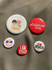 Religious Buttons Lot Of  5 Vintage Pinback Buttons  1? To 2.25? Jesus Set #3