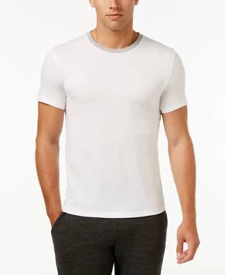 $94 Kenneth Cole Reaction Men White Short-Sleeve Crew-Neck Tee Dress T Shirt L - Image 1 of 4