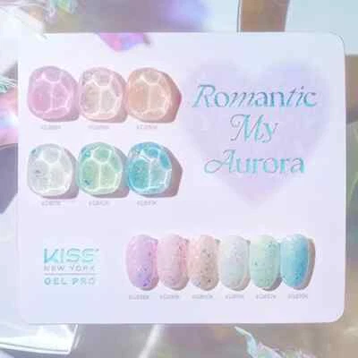 KISS NEW YORK Romantic My Aurora Glitter Gel Nail Polish 10g 6 Colors K-Beauty - Image 1 of 3