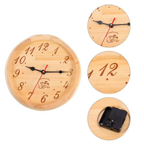 Decorative Timer Clock Silent Digital Wall Sauna Wooden Clocks eBay