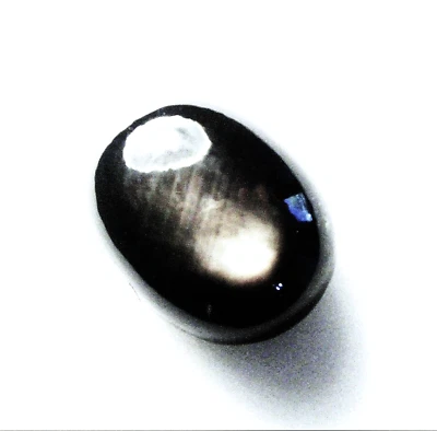 NICE 9 x 7 x 4mm oval cut 3.28cts 1970's Black Star Sapphire India # 1 - Image 1 of 2