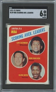 1971-72 Topps Lew Alcindor John Havlicek Elvin Hayes #139 SGC 6 HOF - Picture 1 of 2