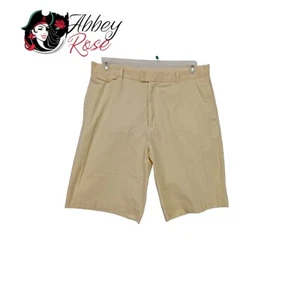 Alfani Men's Flat Front Chino Shorts Yellow Size 34 Made In Egypt - Picture 1 of 11