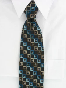 Corbata cuadrada Michael Kors marrón y azul nueva con etiquetas $59 - Imagen 1 de 1