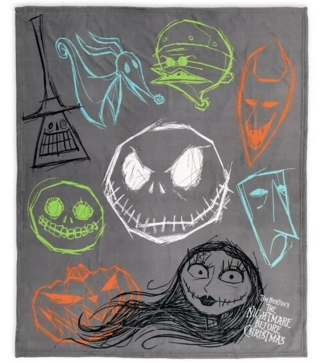 Disney Nightmare Before Christmas 30th Anniversary Throw Halloween Jack 50x60  - Image 1 of 4