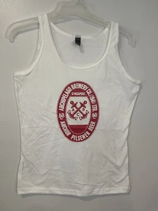Anchor Beer Tank Top Herren Damen Soft Style Rundhals Weiß Rot Singapur - Bild 1 von 4