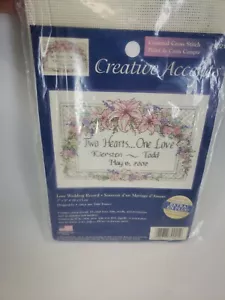 Dimensiones Acentos Creativos LOVE WEDDING RECORD Punto de Cruz 7" X 5" 79021 NUEVO - Imagen 1 de 3
