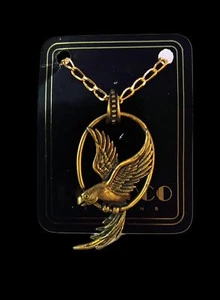 JJ Jonette Jewelry Bronze Pewter Parrot on Swing Chain Necklace - Picture 1 of 1
