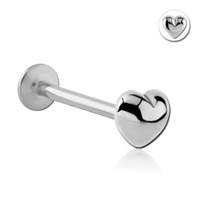 1,0mm Herz Labret Lippen Tragus Helix Piercing Cartilage Knorpel Stecker Z588 - Bild 1 von 2