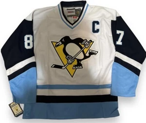 Sidney Crosby Pittsburgh Penguins CCM Throwback Jersey - White (Men's Sizes) - Picture 1 of 3