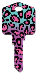 Moda Casa Leopardo Llave en Blanco en Tarjeta - Llave Coleccionable - Llaves Divertidas - Imagen 1 de 3