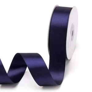 1" x 25 Yards Navy Double Face Satin Ribbon Gift Party Hair Craft Floral - Picture 1 of 7