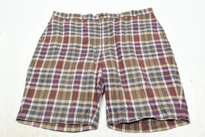 Pantalones Cortos Polo Ralph Lauren De Colección Para Hombres 42 Marrón Rojo Algodón a Cuadros Calce Clásico - Imagen 1 de 13
