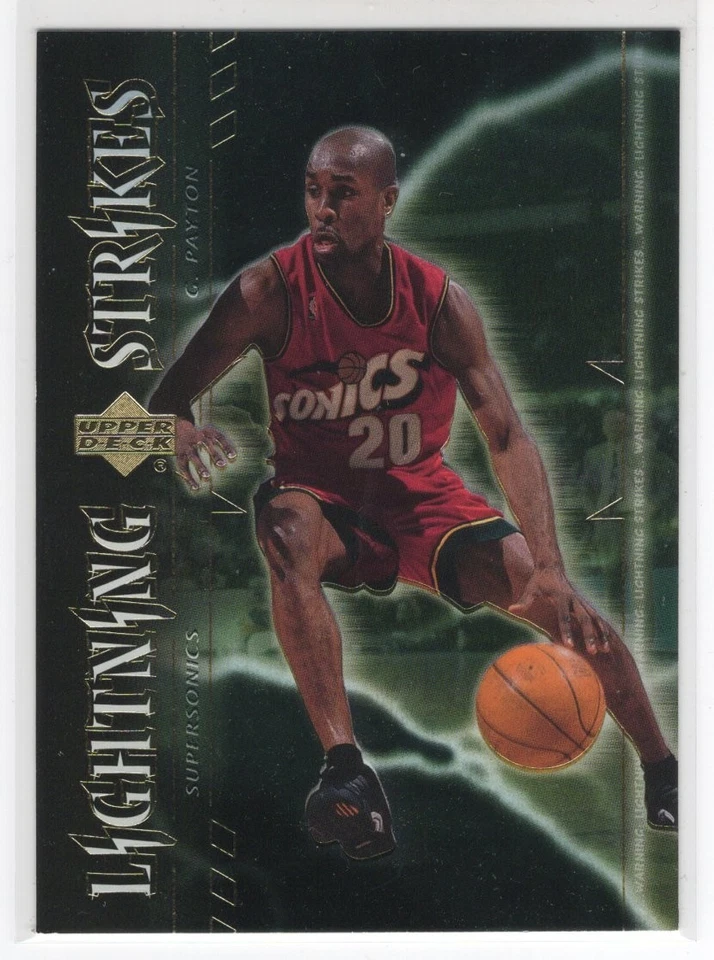 00/01 UD GARY PAYTON LIGHTNING STRIKES INSERT #6 - Image 1 of 1
