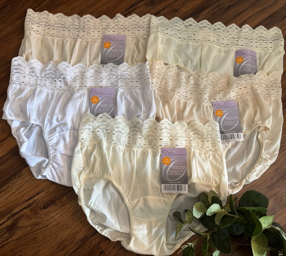 NUEVO LOTE DE 5 🌸 Bragas Olga Vintage 00913 Para Mujer 5/S Abrazo Secreto Moda Cucharadas Foto 1 de 4