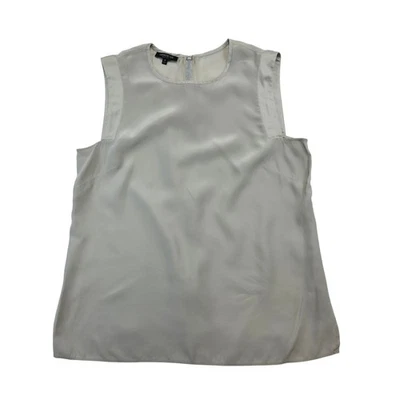Lafayette 148 Silk Shell Tank Top Blouse Gray Size 10 Sleeveless Classic Minim.. - Image 1 of 4