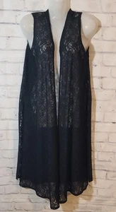 Lularoe Joy Gothic Black Lace Longline Duster Cardigan - Bild 1 von 6